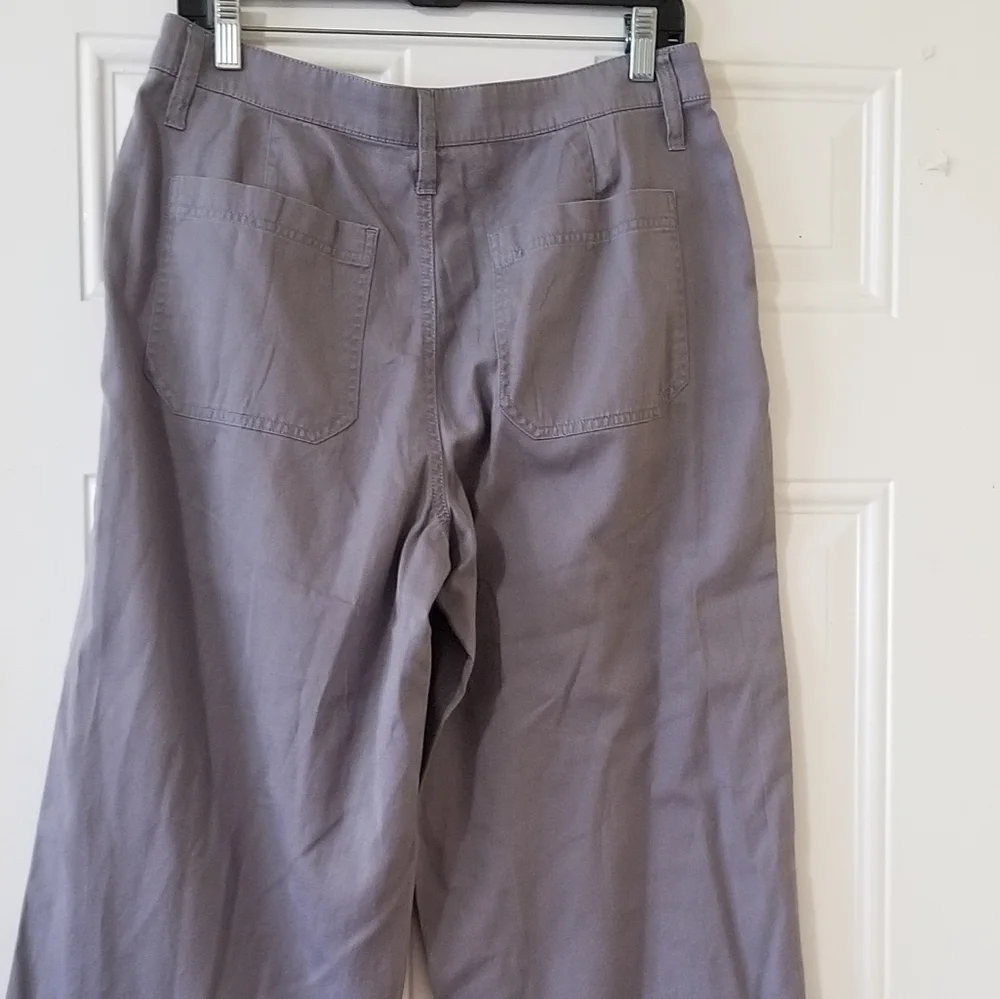 J. Crew Cropped Wide-Leg Pants in Dusty Lavender Gray